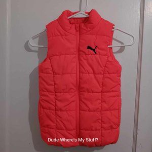 PUMA - Puffer Vest - More of a Peach Color than Orange - SIZE XS-5/6 SUPER CLEAN